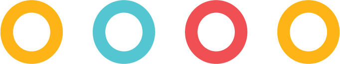 Four colorful circles in a row